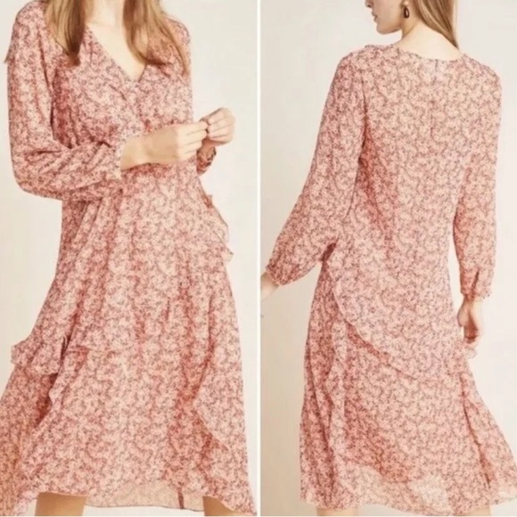 Maeve Dresses & Skirts - Maeve Sirena Floral Print Midi Dress Boho Anthropology Size Medium